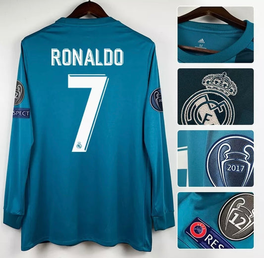 Camiseta De Fútbol Real Madrid (Cristiano Ronaldo 7) Azul Manga Larga 17/18